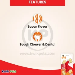Nylabone Power Chew Double Bone Dog Toy Bacon XL/Souper - 50+ lbs