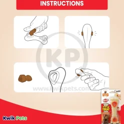 Nylabone Power Chew Knuckle Bone & Pop-In Treat Dog Toy Combo Chicken Medium/Wolf - Up To 35 lbs