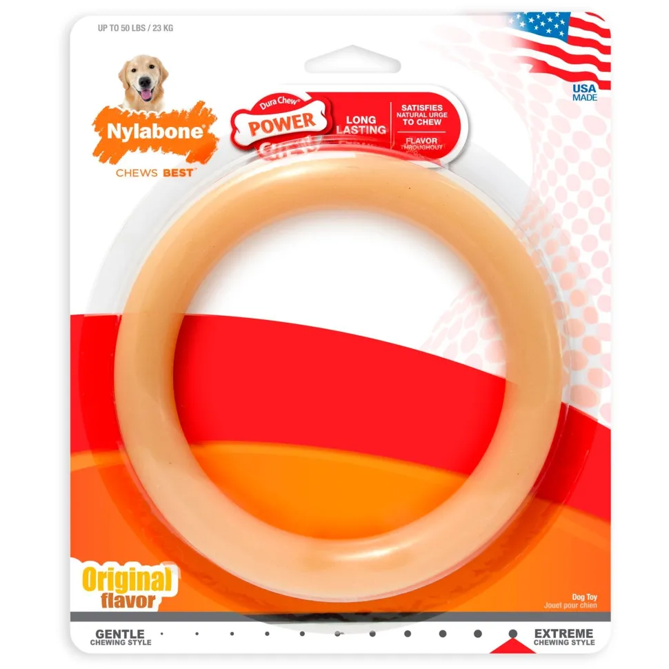 Nylabone Power Chew Ring Dog Toy Original Flavor Large/Giant - Up To 50 lbs