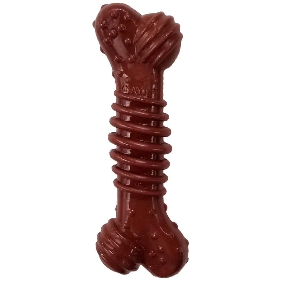 Nylabone Power Chew Textured Bone Dog Toy Medley Flavor Medium/Wolf - Up To 35 lbs