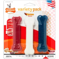 Nylabone Power Chew Variety Triple Pack Chicken Bacon & Peanut Butter Small/Regular - Up To 25 Ibs 3 Count