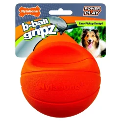 Nylabone Power Play Basketball B-Ball Gripz Dog Toy Medium/Wolf - Up To 35 lbs 4.5-in