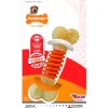 Nylabone PRO Action Dental Power Chew Durable Dog Toy Bacon Flavor Orange Medium/Wolf - Up To 35 lbs
