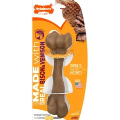 Nylabone Strong Femur Bone Real Bison & Venison Dog Chew Toy Large - Up to 50 lbs