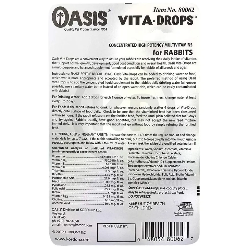 Oasis Vita-Drops High Potential Daily Multivitamin for Rabbits 2-oz