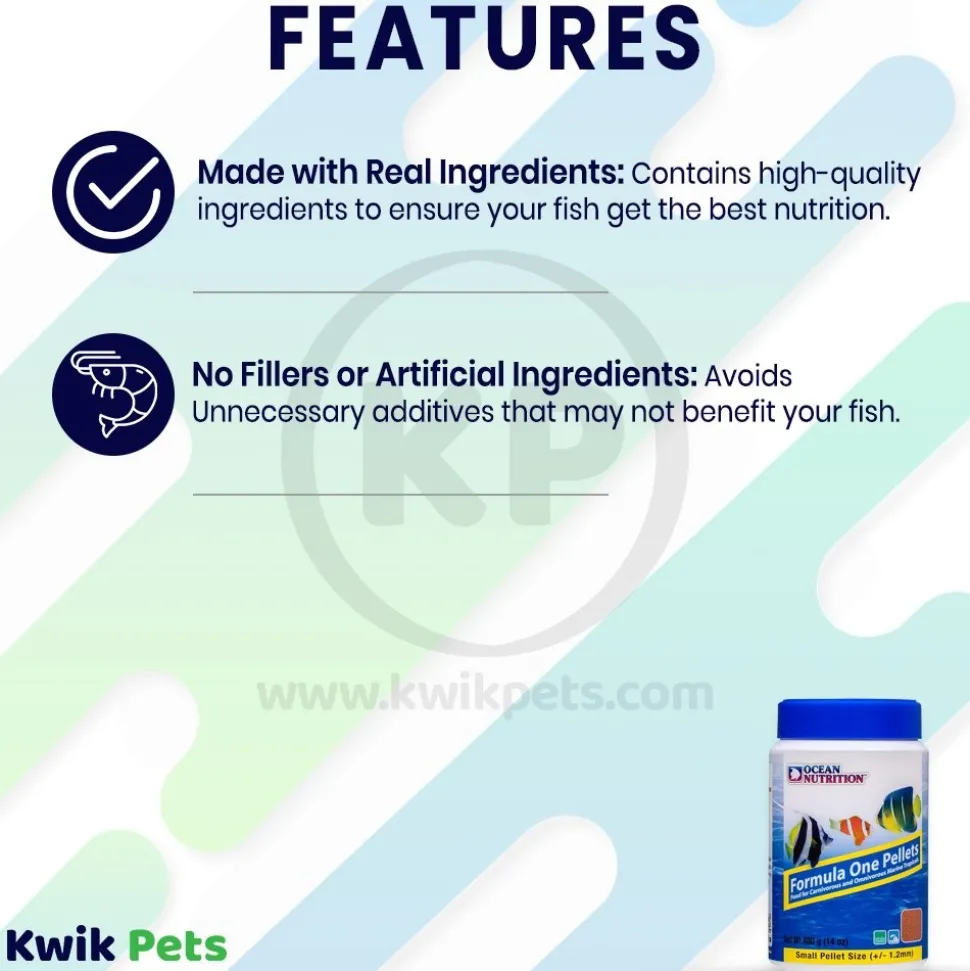 Ocean Nutrition Formula One Marine Pellets Fish Food Medium 14-oz