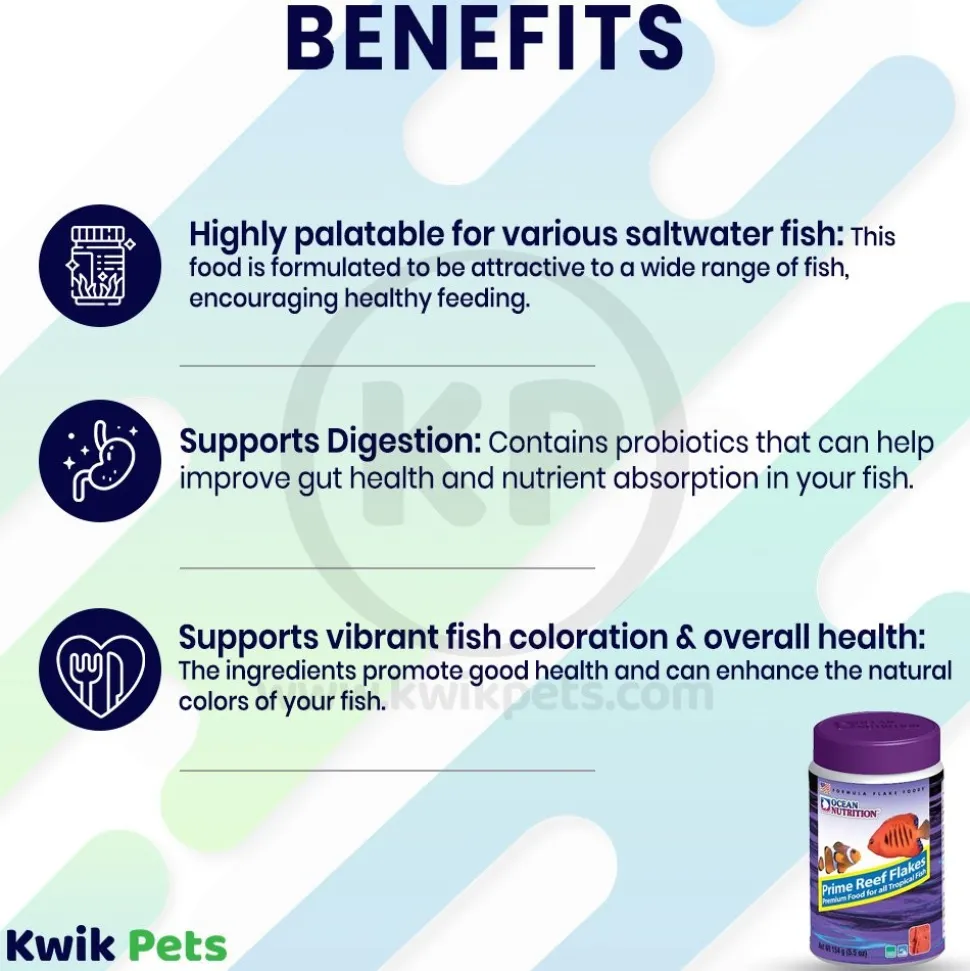 Ocean Nutrition Prime Reef Flakes Fish Food 5.5-oz