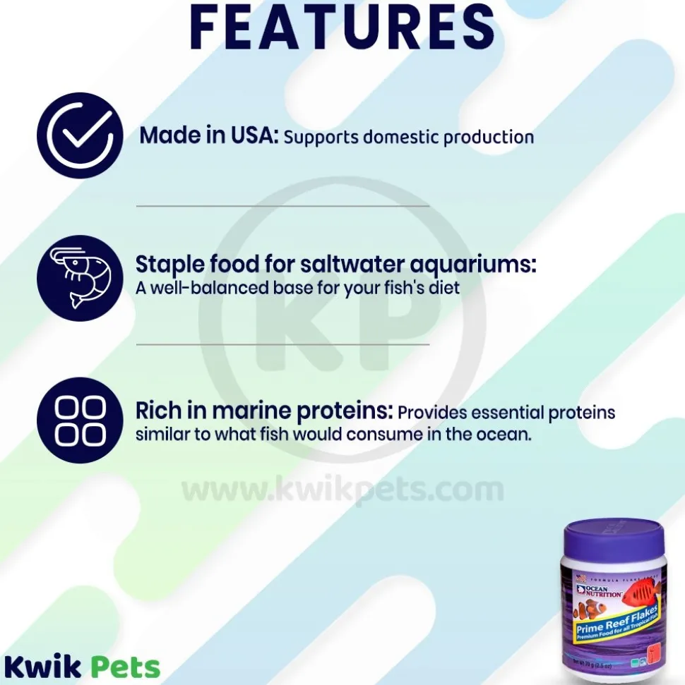 Ocean Nutrition Prime Reef Flakes Fish Food 2.5-oz