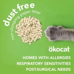 Okocat Dust Free Non-Clumping Paper Pellet Cat Litter 8-lb