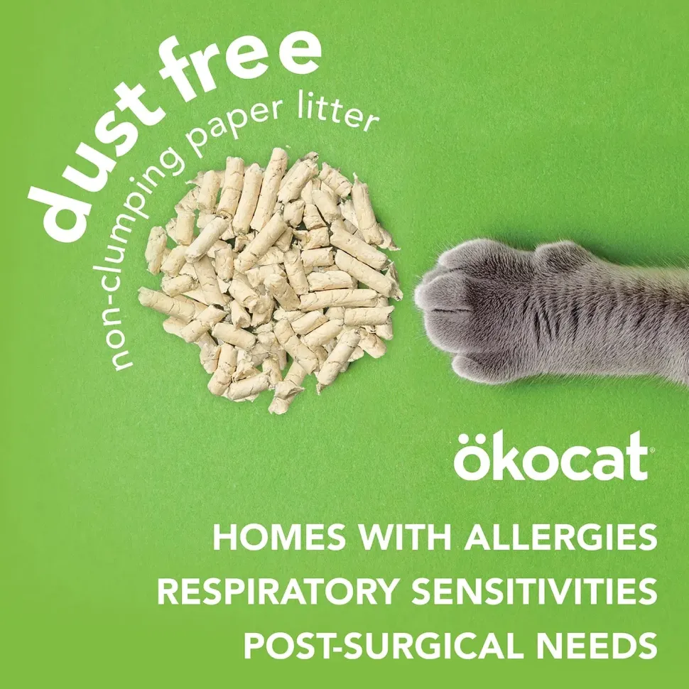 Okocat Dust Free Non-Clumping Paper Pellet Cat Litter 8-lb