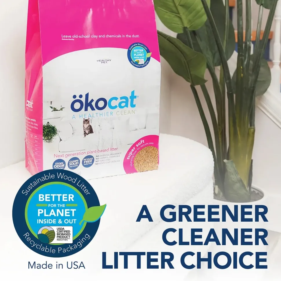 Okocat Super Soft Clumping Wood Cat Litter 10.6-lb
