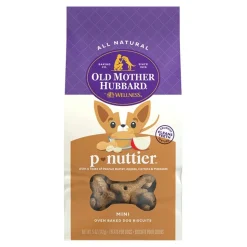 Old Mother Hubbard by Wellness Classic P-Nuttier Natural Mini Oven-Baked Biscuits Dog Treats 5-oz