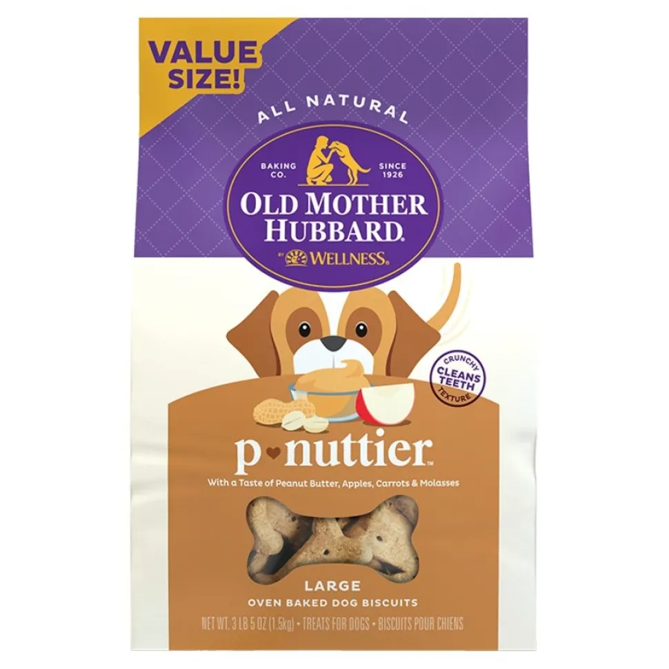 Old Mother Hubbard by Wellness Classic P-Nuttier Natural Large Oven-Baked Biscuits Dog Treats 3.3-lb