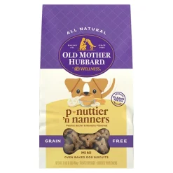 Old Mother Hubbard by Wellness Classic P-Nuttier 'N Nanners Grain-Free Mini Oven-Baked Biscuits Dog Treats 16-oz