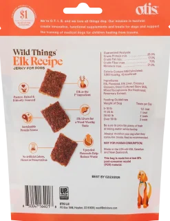 O.T.I.S. Wild Things Jerky Dog Treats Elk Recipe 4-oz