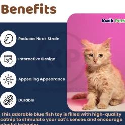OurPets 100% Catnip Filled Fish 'Annette' Cat Toy Blue