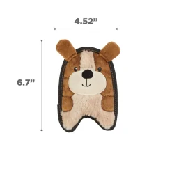Outward Hound Durablez Puppy Squeaky Plush Dog Toy Brown Extra Small