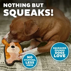 Outward Hound Durablez Puppy Squeaky Plush Dog Toy Brown Extra Small