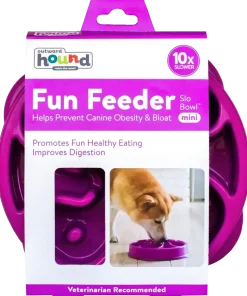 Outward Hound Fun Feeder Interactive Dog Bowl Slow Feeder Purple Small