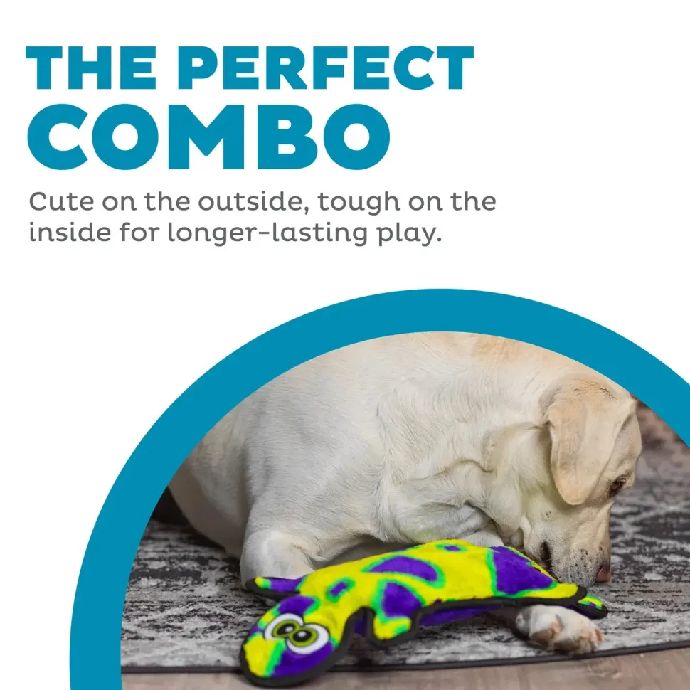 Outward Hound Invincibles Durablez Gecko Dog Toy Yellow & Green Large