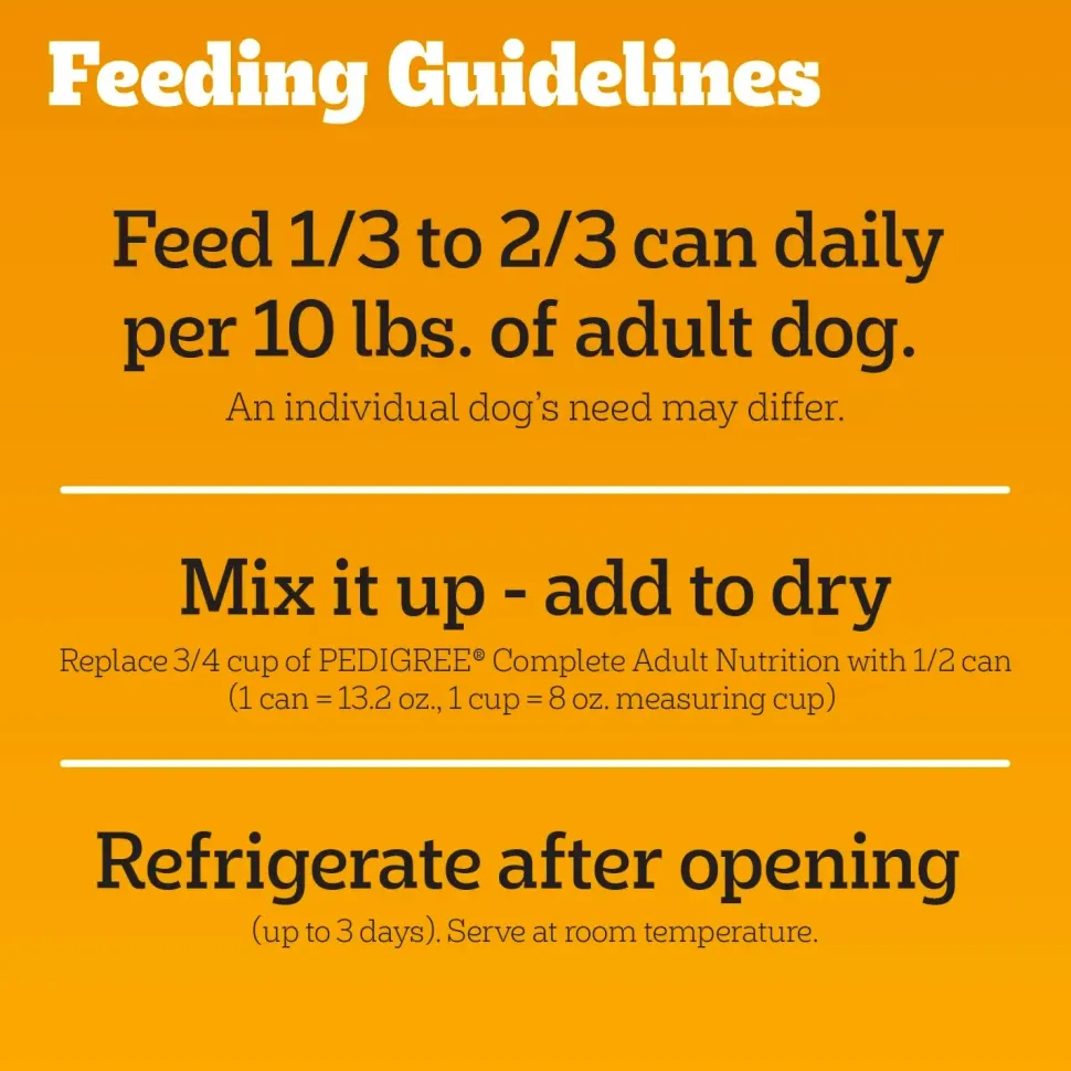 Pedigree Chopped Ground Dinner Adult Wet Dog Food Variety Pack Filet Mignon & Beef 12 Count 13.2-oz