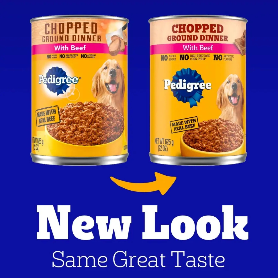 Pedigree Chopped Ground Dinner Adult Wet Dog Food Beef 22-oz