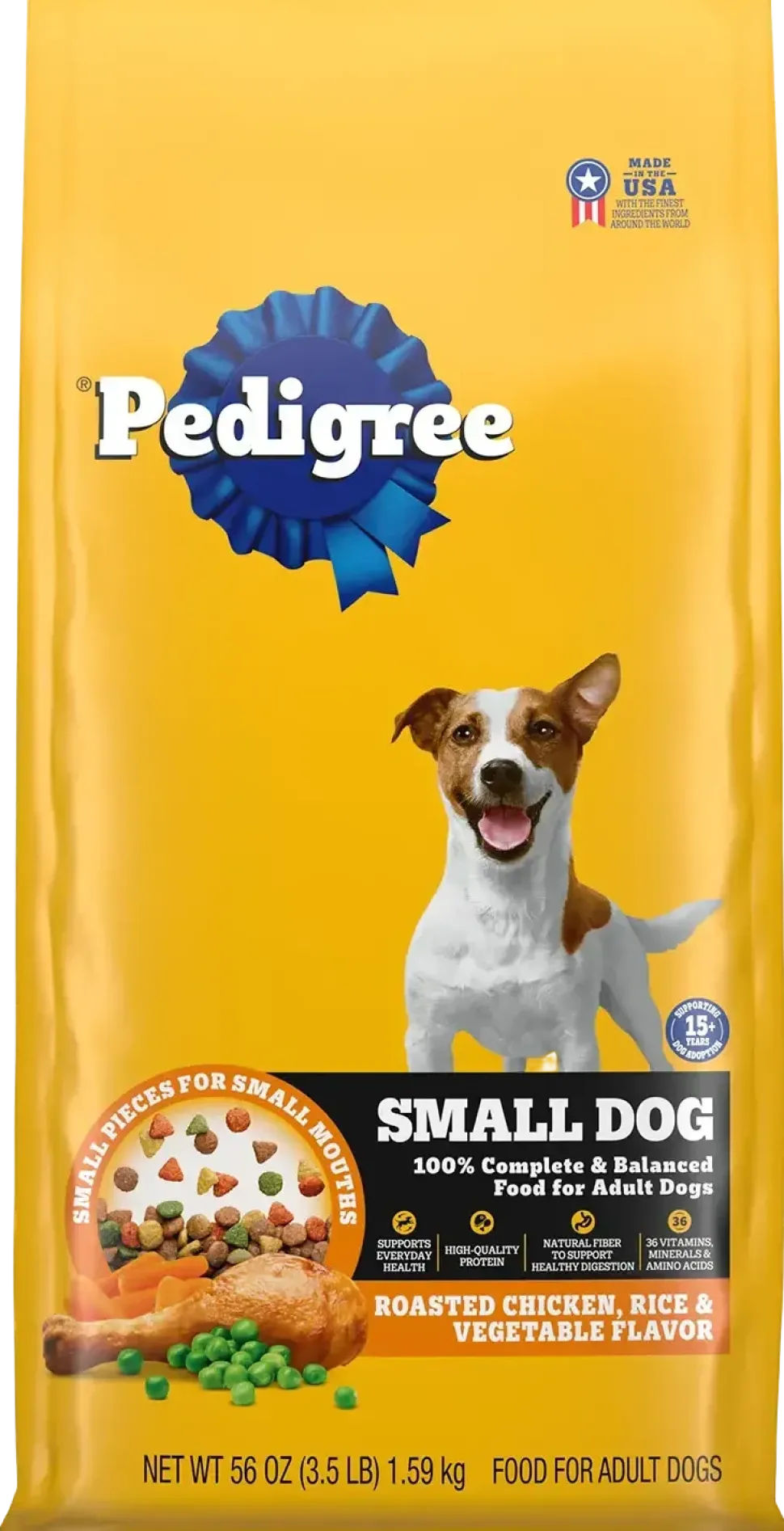 Pedigree Complete Nutrition Adult Dry Small Dog Food Roasted Chicken, Rice & Vegetable 3.5-lb