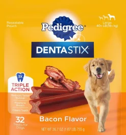 Pedigree DENTASTIX Dog Dental Treats Bacon 32 Count