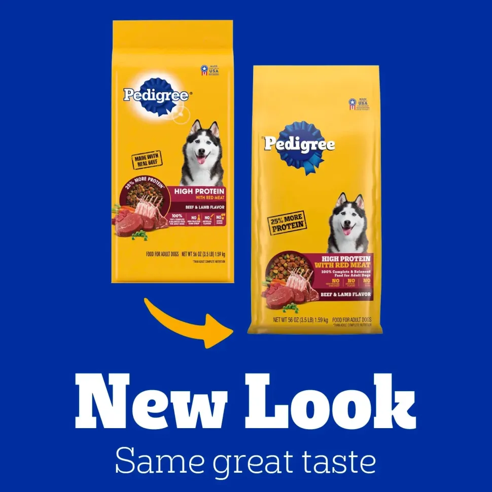Pedigree High Protein Adult Dry Dog Food Beef & Lamb 3.5-lb