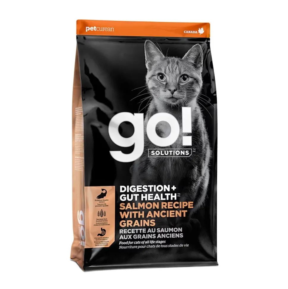 Petcurean Go! Solutions Digestion & Gut Health Dry Cat Food Salmon with Ancient Grains 3-lb