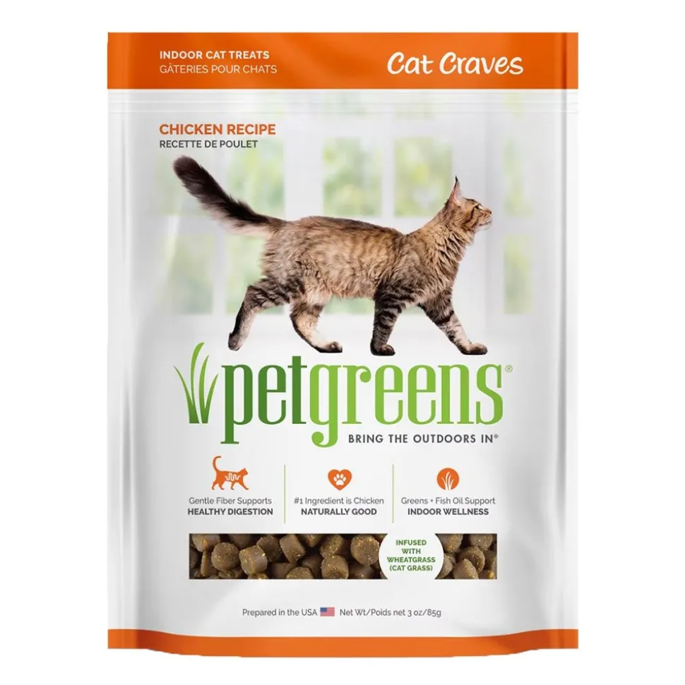 Pet Greens Cat Craves Semi-Moist Soft-Chew Cat Treats Chicken 3-oz