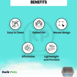 Petmate Basic Cat Litter Pan Mouse Gray Large