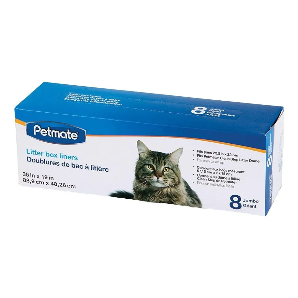 Petmate Cleanstep Litter Box Liners White Jumbo 8 Count