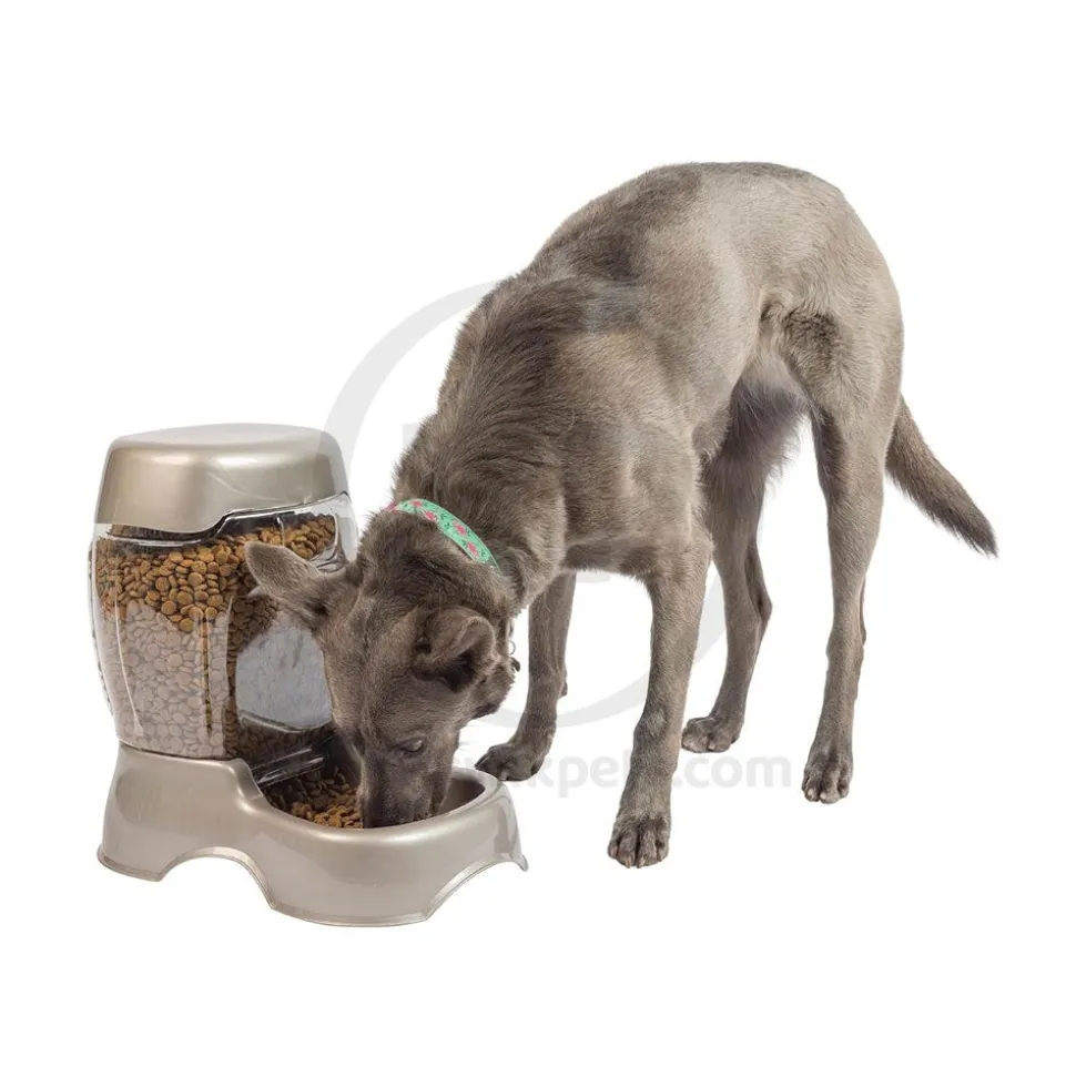 Petmate Pet Cafe Automatic Dog & Cat Gravity Feeder Pearl Tan Small