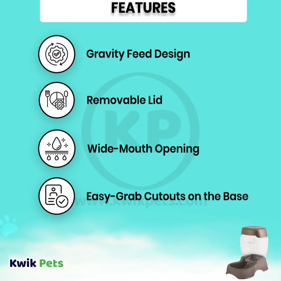 Petmate Pet Cafe Automatic Dog & Cat Gravity Feeder Pearl Tan Medium
