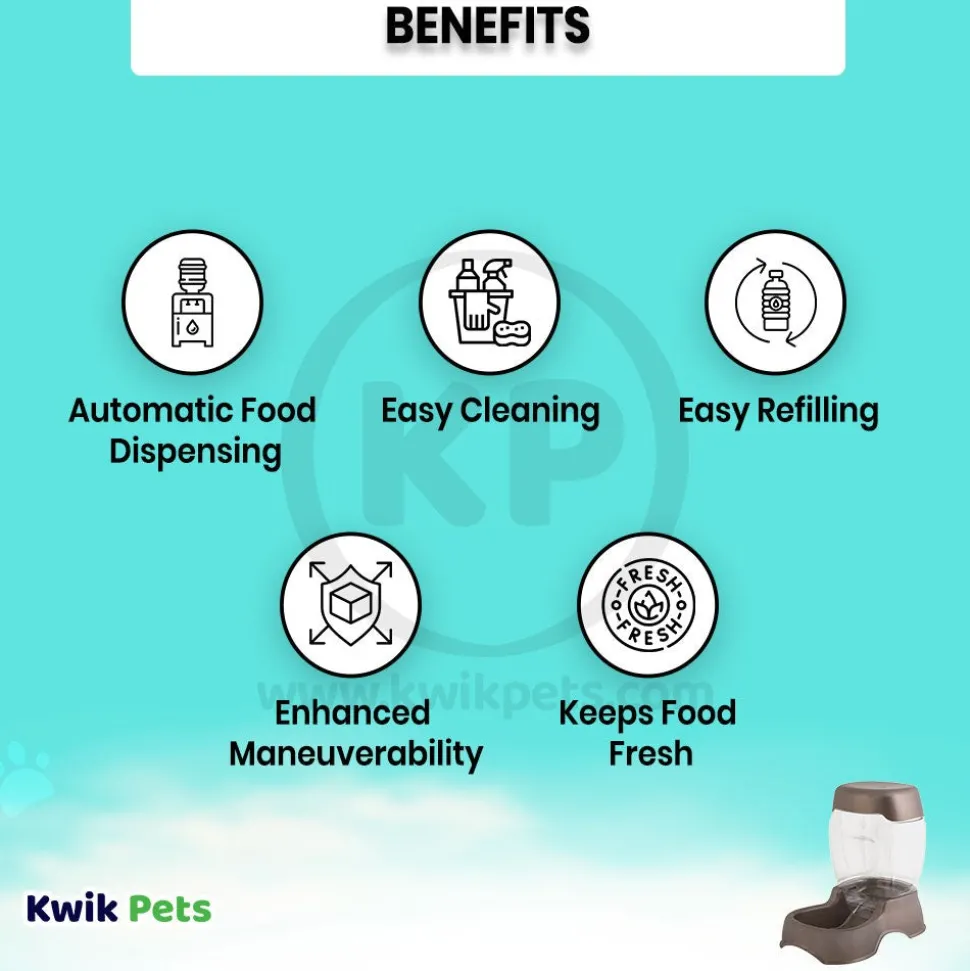 Petmate Pet Cafe Automatic Dog & Cat Gravity Feeder Pearl Tan Medium