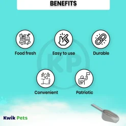 Petmate Pet Food Scoop with Microban Mason Silver Medium