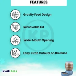 Petmate Replendish Automatic Dog & Cat Gravity Feeder with Microban Pearl Peacock Blue Extra Small