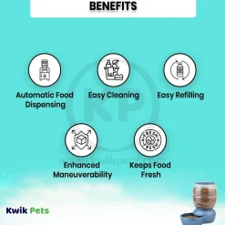 Petmate Replendish Automatic Dog & Cat Gravity Feeder with Microban Pearl Peacock Blue Extra Small