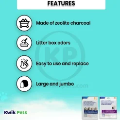 Petmate Zeolite Filter for Hooded Cat Litter Pan Black/White Large