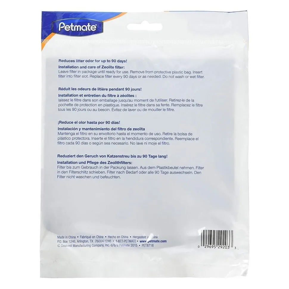 Petmate Zeolite Filter for Hooded Cat Litter Pan Black Jumbo