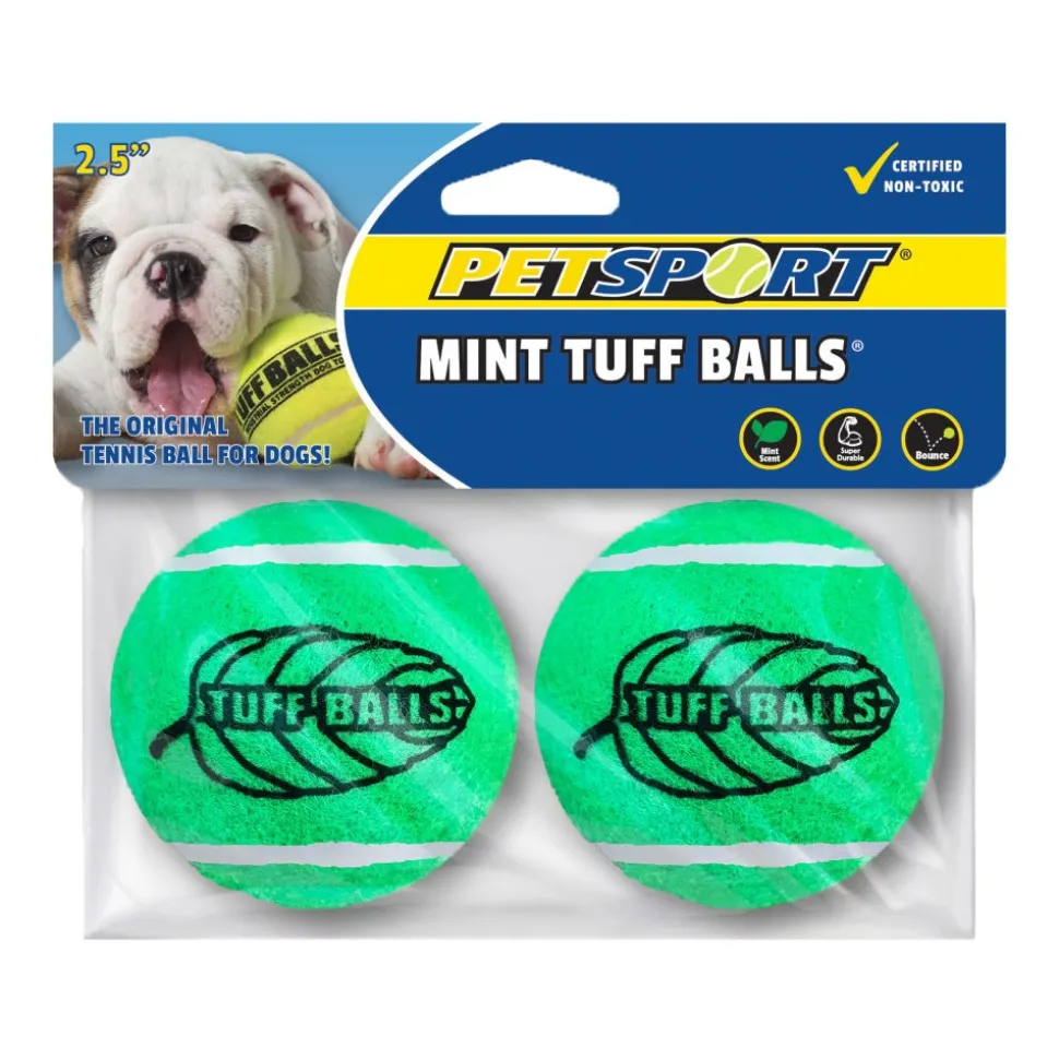 Petsport USA Mint Balls Dog Toy Green 2 Count 2.5-in