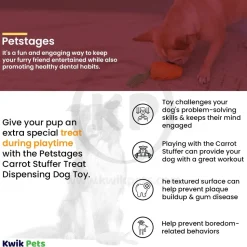 Petstages Carrot Stuffer Treat-Dispensing Interactive Dog Toy