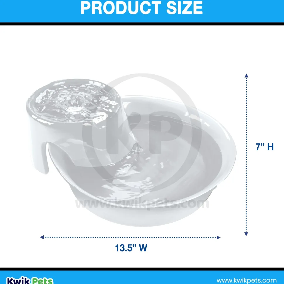 Pioneer Pet Big Max Ceramic Dog & Cat Drinking Fountain White 128-oz