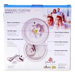 Pioneer Pet Magnolia Premium Plastic Dog & Cat Drinking Fountain White 55-oz