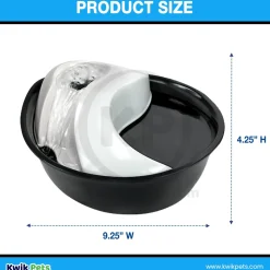 Pioneer Pet Raindrop Design Plastic Dog & Cat Drinking Fountain Black & White 60-oz