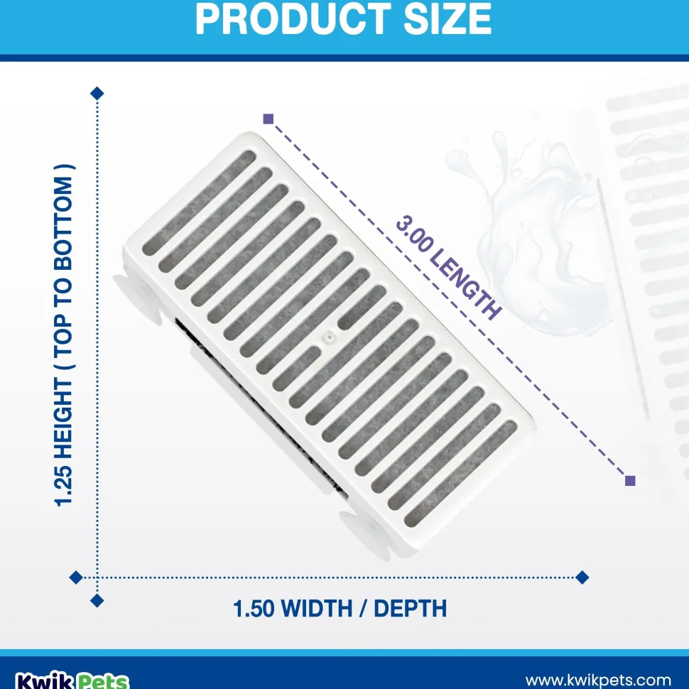 Pioneer Pet T-shaped Replacement Filters for Dog & Cat Drinking Fountain 3 Count