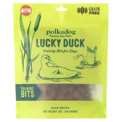 Polkadog Lucky Duck Training Bites Crunchy Dehydrated Dog Treats 7-oz