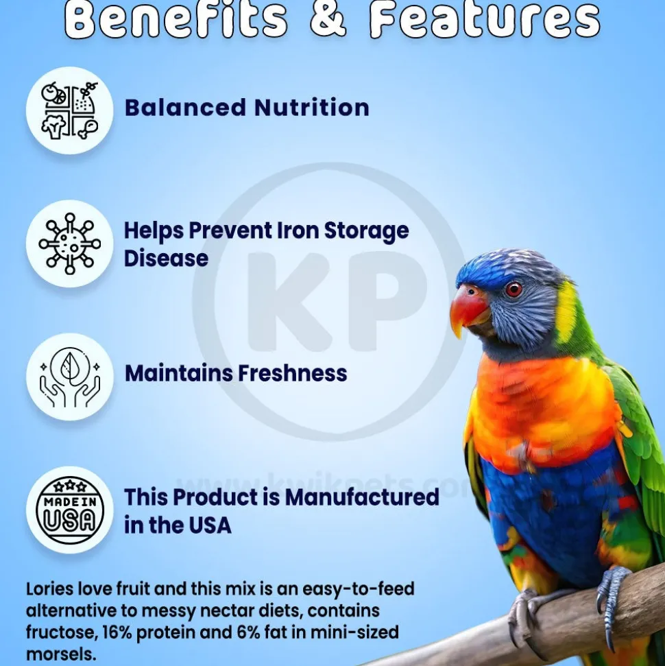 Pretty Bird Species Specific Lory Pelleted Bird Food 3-lb