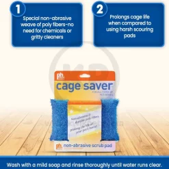 Prevue Pet Products Cage Saver Scrub Pad for Bird Cages 5 in X 3 in